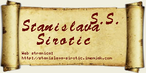 Stanislava Sirotić vizit kartica